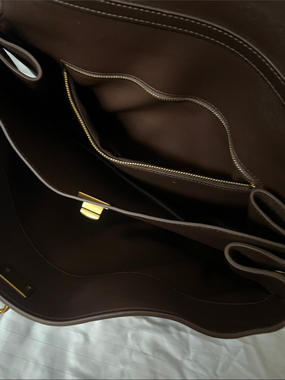 Etsy Classic Dark Brown Suede Top-Handle Bag - Picture 9 of 9